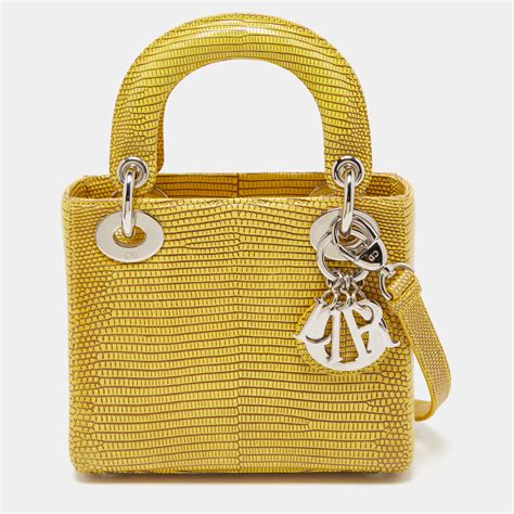 mini lady Dior lizard bag